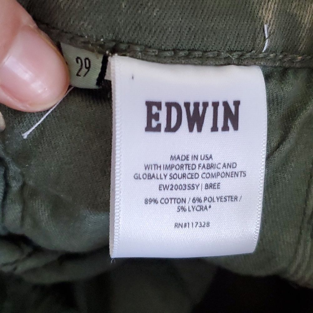 Anthropologie EdwinâBree Jeans in Green Stonewash Sizeâ29 - Picture 10 of 12